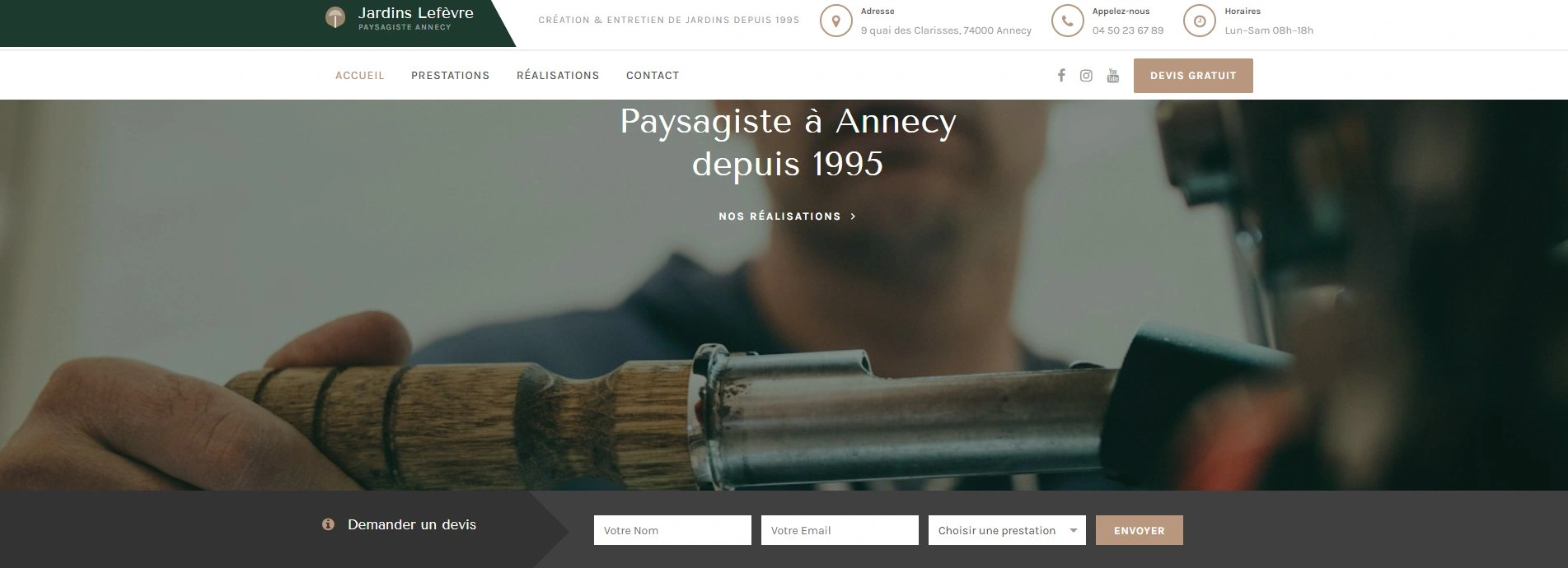 Site web paisagista — página serviços